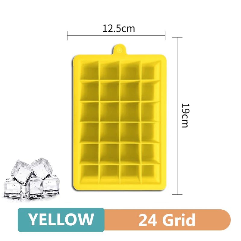 Large Silicone Ice Cube Mold Grid Big Ice Tray For Giant Jumbo Cubes Food Grade NonStick  Freezer S 12