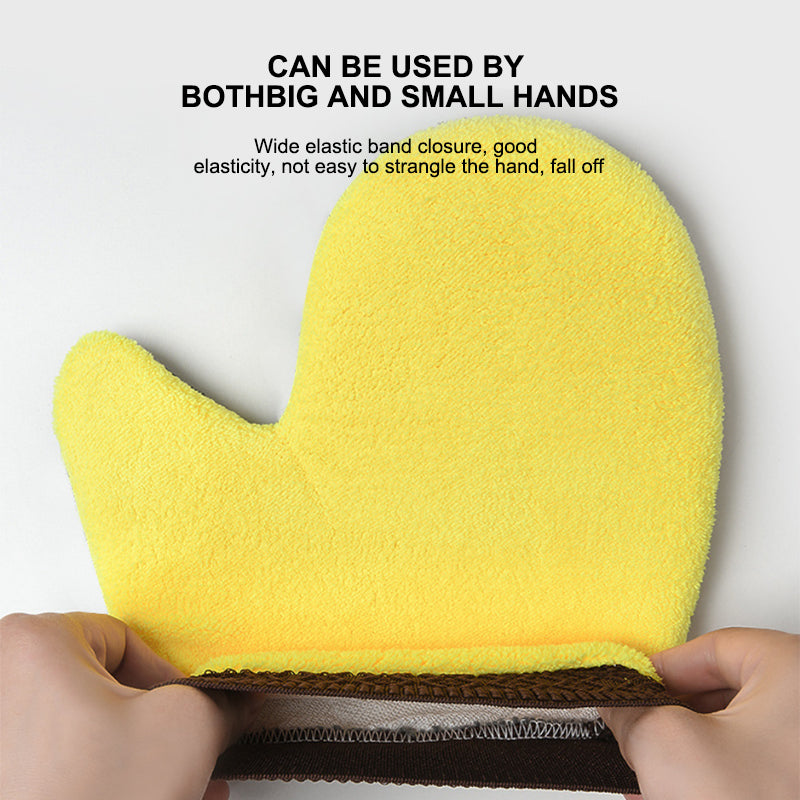 Double-Sided Coral Fleece Car Wash Glove, Scratch-Free Auto Cleaning Mitt for Windows, Paint & Glass Care
