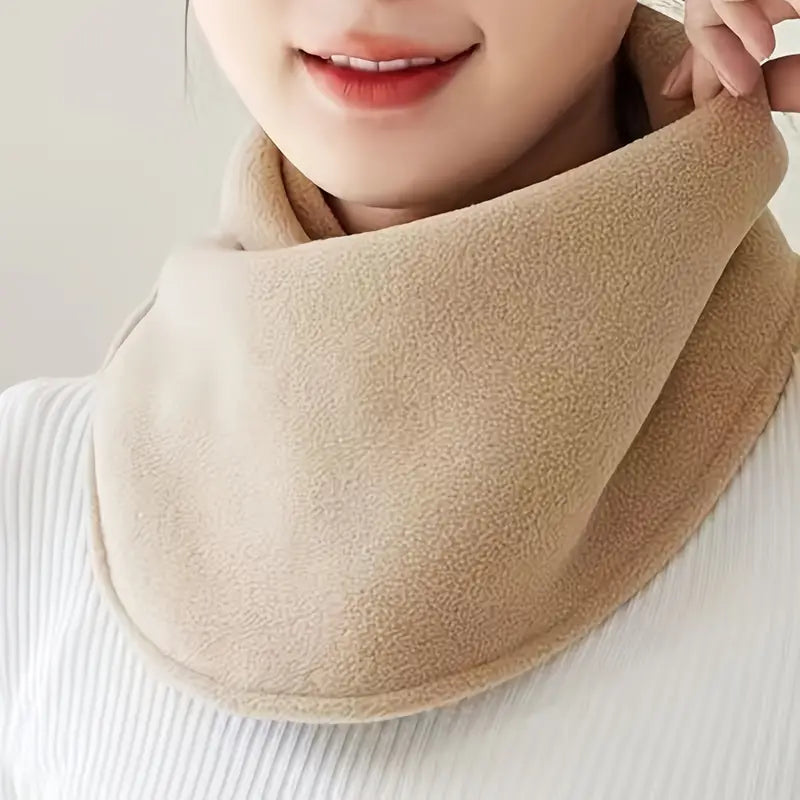 Velvet Warm Neck Scarf Simple Thick Snap Neck Cover For Women  Men Windproof Cold Riding Accessory  2
