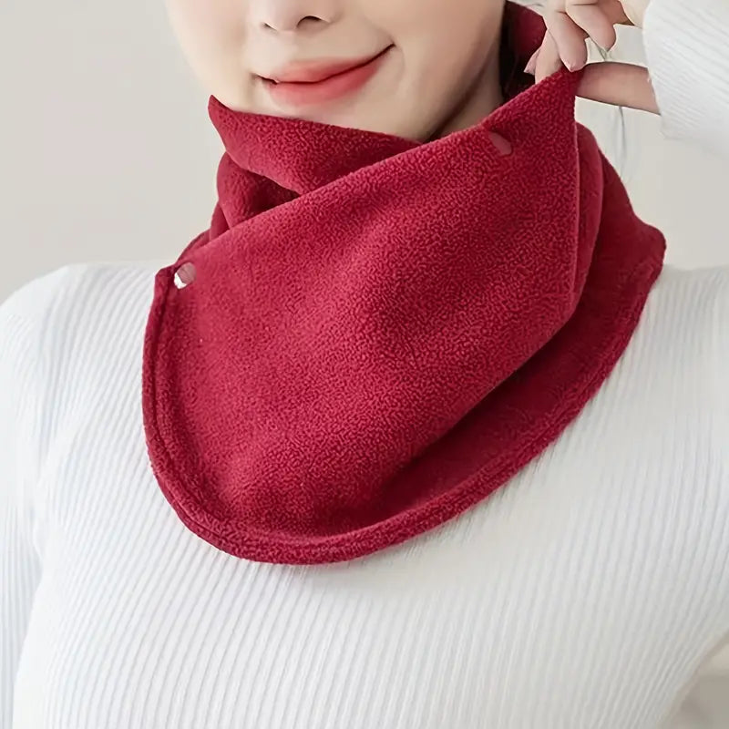 Velvet Warm Neck Scarf Simple Thick Snap Neck Cover For Women  Men Windproof Cold Riding Accessory  3
