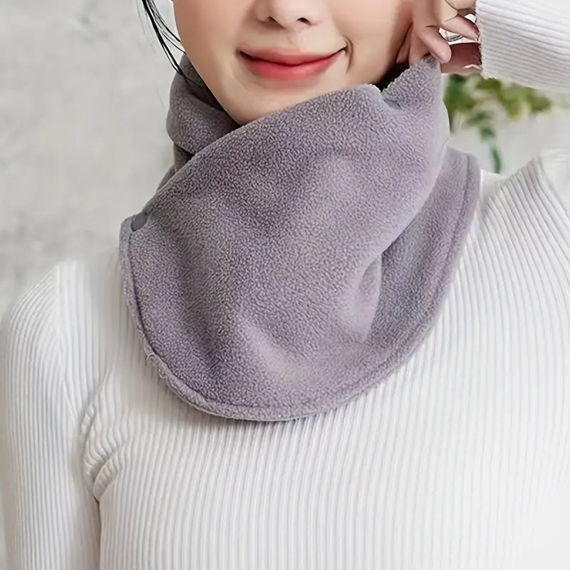 Velvet Warm Neck Scarf Simple Thick Snap Neck Cover For Women  Men Windproof Cold Riding Accessory  5