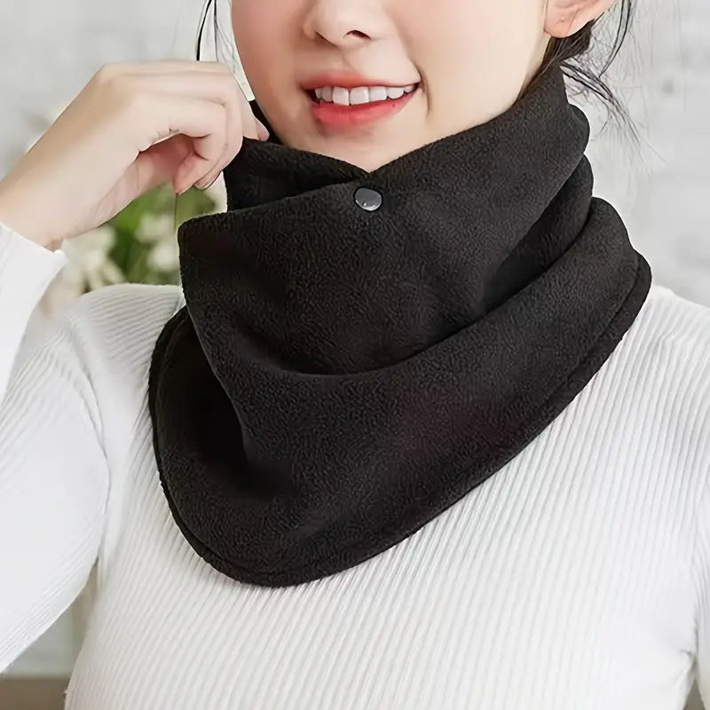 Velvet Warm Neck Scarf Simple Thick Snap Neck Cover For Women  Men Windproof Cold Riding Accessory  7