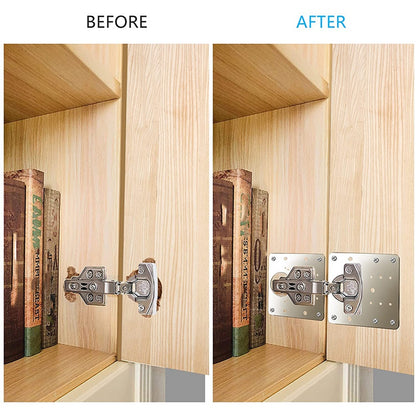 Kitchen Cabinet Hinge Repair Plate Kit Durable Fixing Brace Brackets With Flat Mounting Holes For C 2
