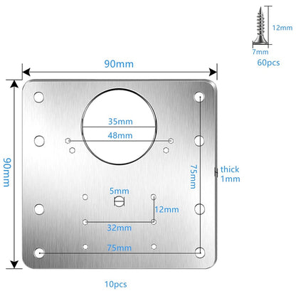 Kitchen Cabinet Hinge Repair Plate Kit Durable Fixing Brace Brackets With Flat Mounting Holes For C 5