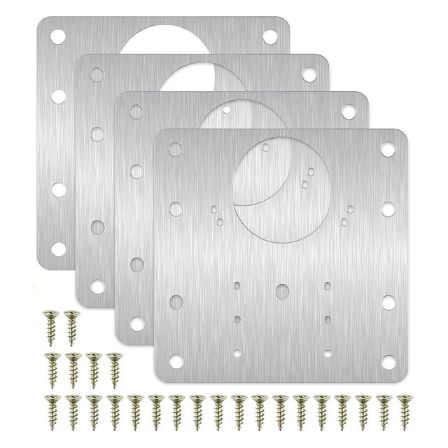 Kitchen Cabinet Hinge Repair Plate Kit Durable Fixing Brace Brackets With Flat Mounting Holes For C 7