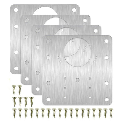 Kitchen Cabinet Hinge Repair Plate Kit Durable Fixing Brace Brackets With Flat Mounting Holes For C 7