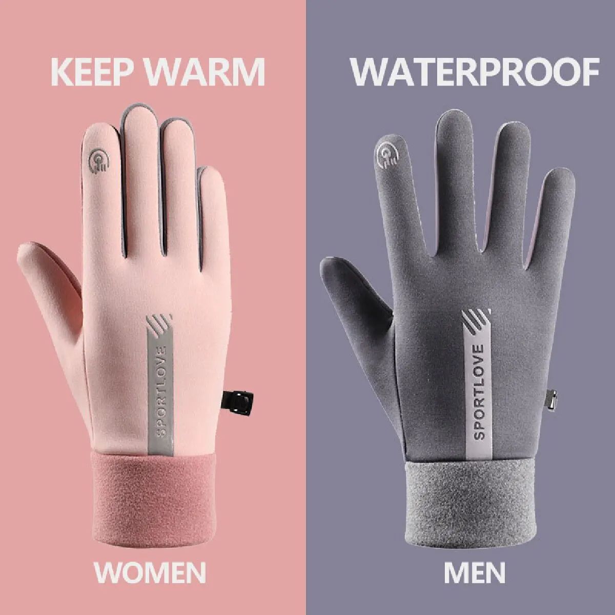 Winter Gloves For Women Thermal Fleece Cycling Bike Gloves Windproof  Waterproof Cold Resistance Mi 1