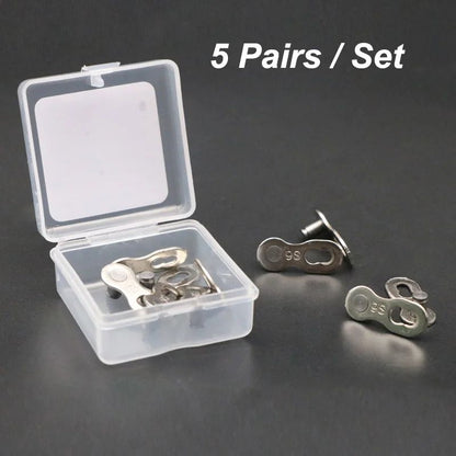 5 Pair Bicycle Chain Link Connector Joints  Magic Buttons Quick Master Links For Mountain Bike 5