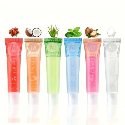 Moisturizing Clear Lip Gloss With VE Rosehip  Argan Plumping Lip Oils In Peppermint Aloe  Coconut F 2