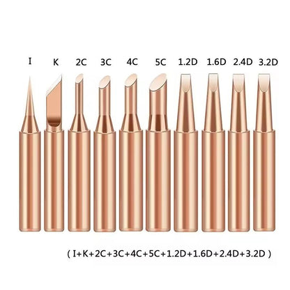 10 Piece Copper Soldering Iron Tip Set For Precision Welding And Repair 2