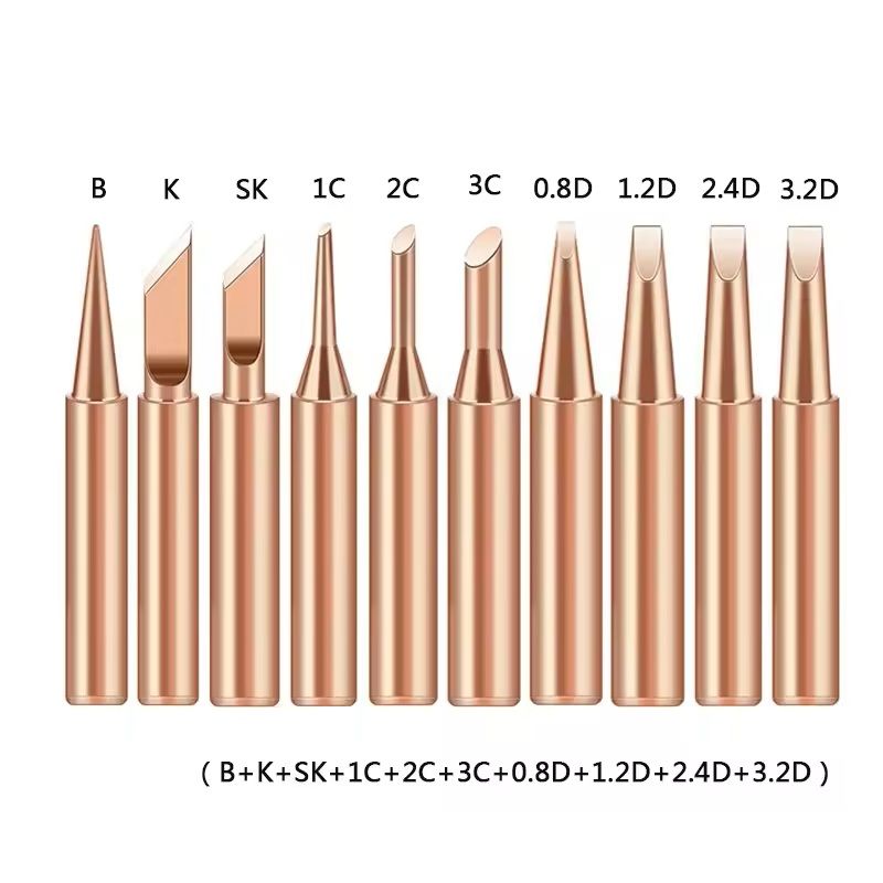 10 Piece Copper Soldering Iron Tip Set For Precision Welding And Repair 6