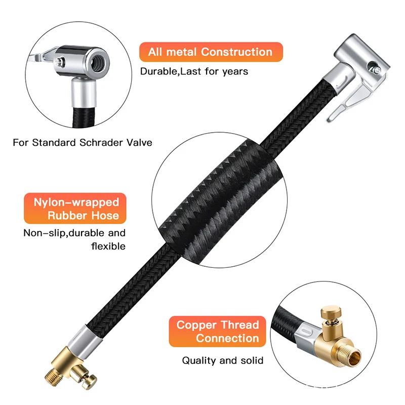 Motorcycle Tyre Inflation Tube Adapter Connector Hose Car Tire Air Inflat Extension Hose Durable Ca 3