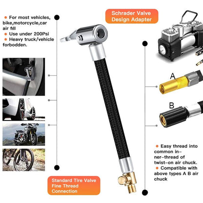 Motorcycle Tyre Inflation Tube Adapter Connector Hose Car Tire Air Inflat Extension Hose Durable Ca 4