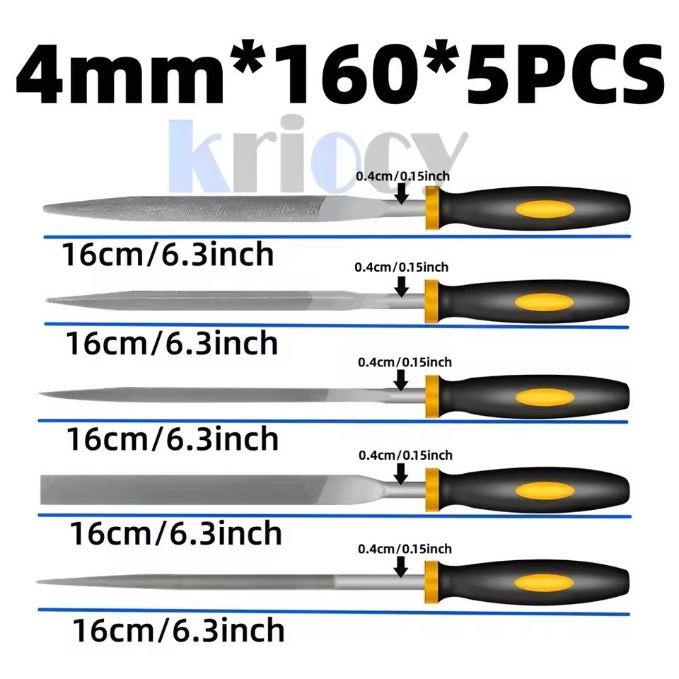 5 Piece Precision Steel File Set For Woodworking And Metal Shaping 1