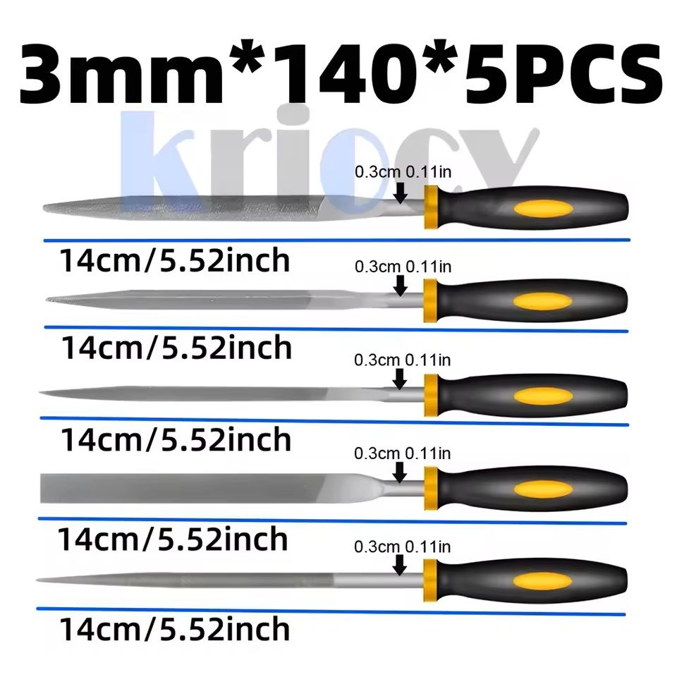 5 Piece Precision Steel File Set For Woodworking And Metal Shaping 2