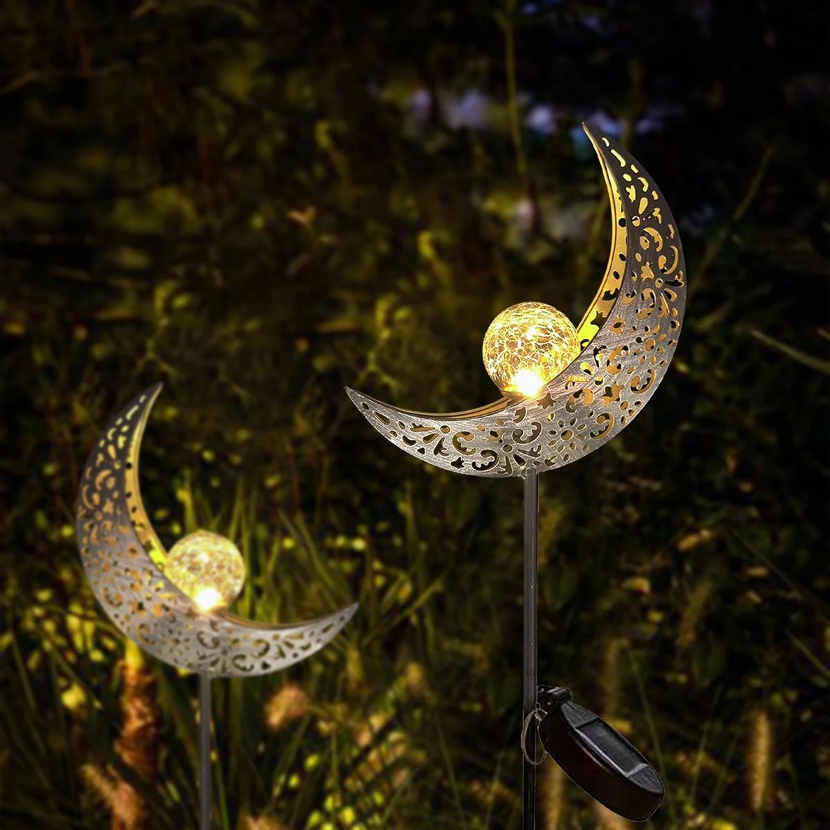 Moonlight Fairy Solar Garden Lights – Crackle Glass LED Stake for Magical Outdoor Decor