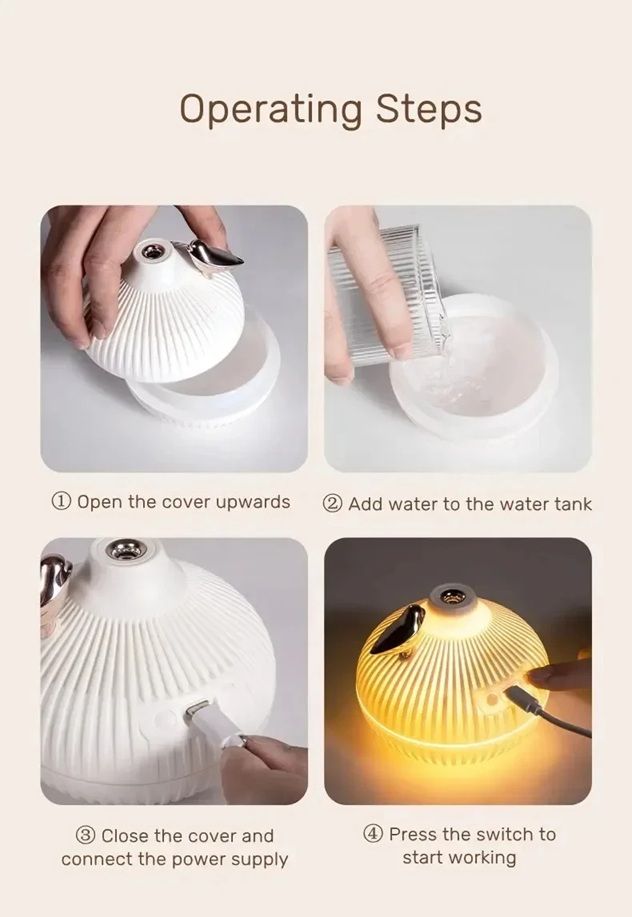 WhisperGlow USB Humidifier  Quiet Aroma Diffuser  Night Light For Bedroom And Office 5