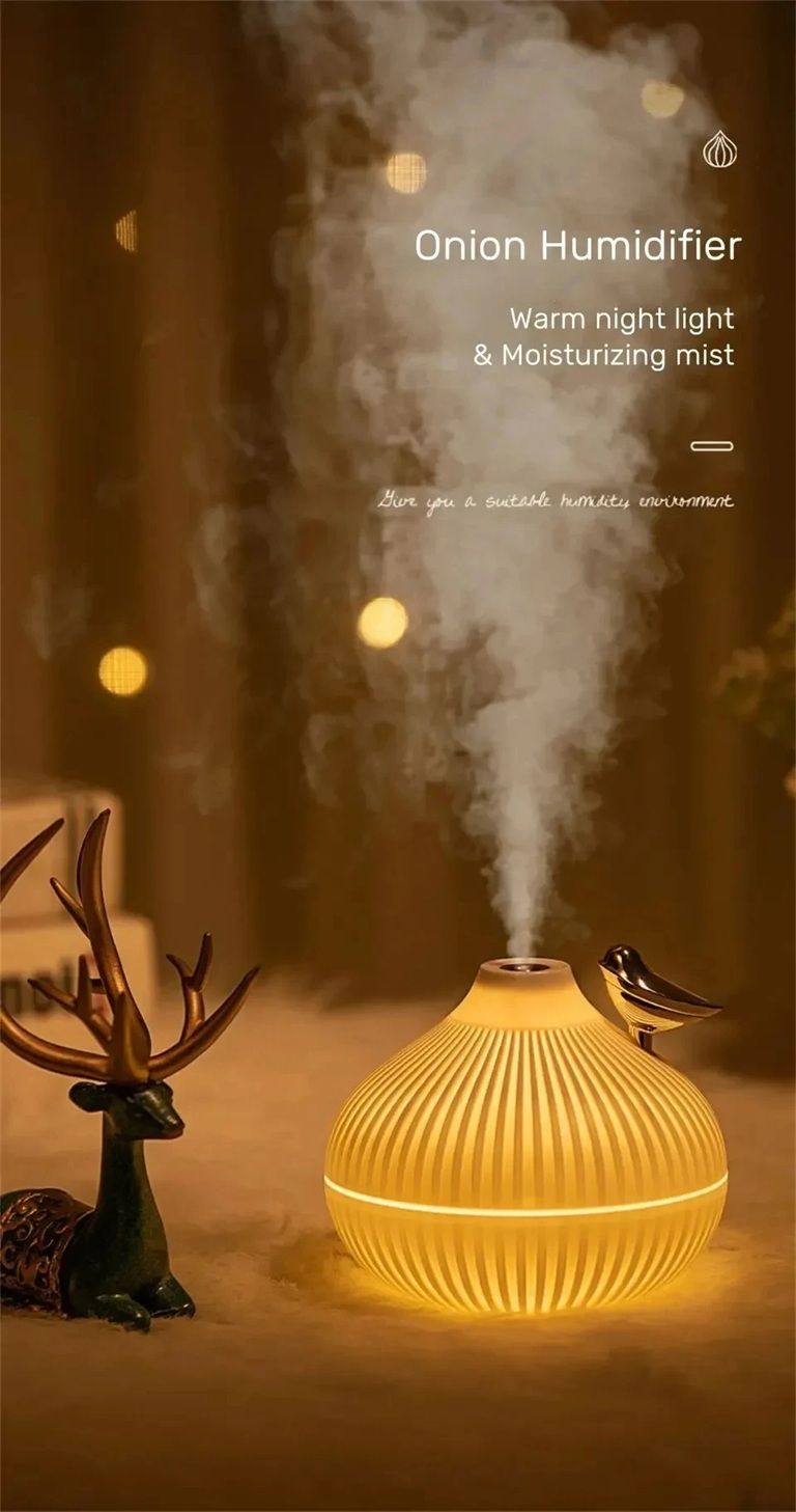 WhisperGlow USB Humidifier – Quiet Aroma Diffuser & Night Light for Bedroom and Office