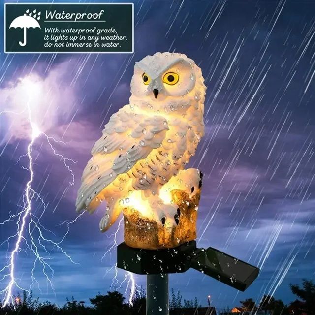 NightGuardian Solar Owl Garden Light  Waterproof Outdoor Decor With LED Glow 3