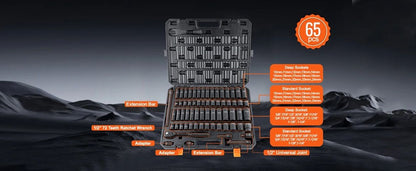 TorqueMaster 12 Drive Impact Socket Set  HeavyDuty 6Point CrV Steel For Auto Repair 1