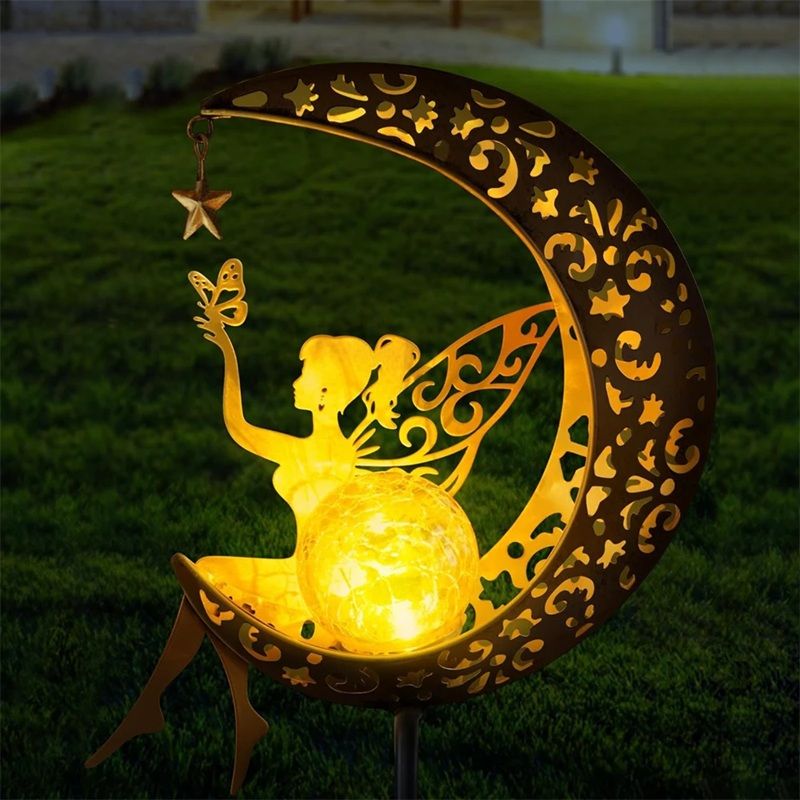 LunaGlow Solar Fairy Garden Statue  Outdoor Lighted Moon Figurine For Yard Path Or Patio 6