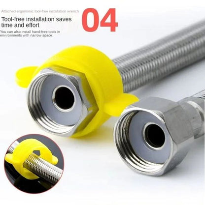 HydroGuard Braided Flexible Water Hose  12 Inch ExplosionProof Pipe For Kitchen Bathroom Or Toilet 4