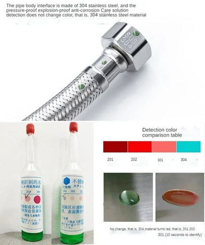 HydroGuard Braided Flexible Water Hose  12 Inch ExplosionProof Pipe For Kitchen Bathroom Or Toilet 5