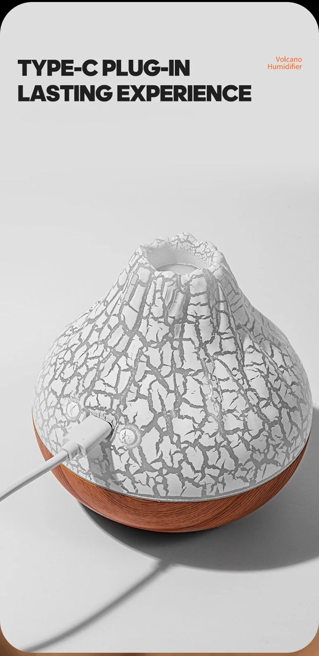 Volcano Mist USB Humidifier With Night Light  Portable Air Moisturizer For Home Office  Travel 5