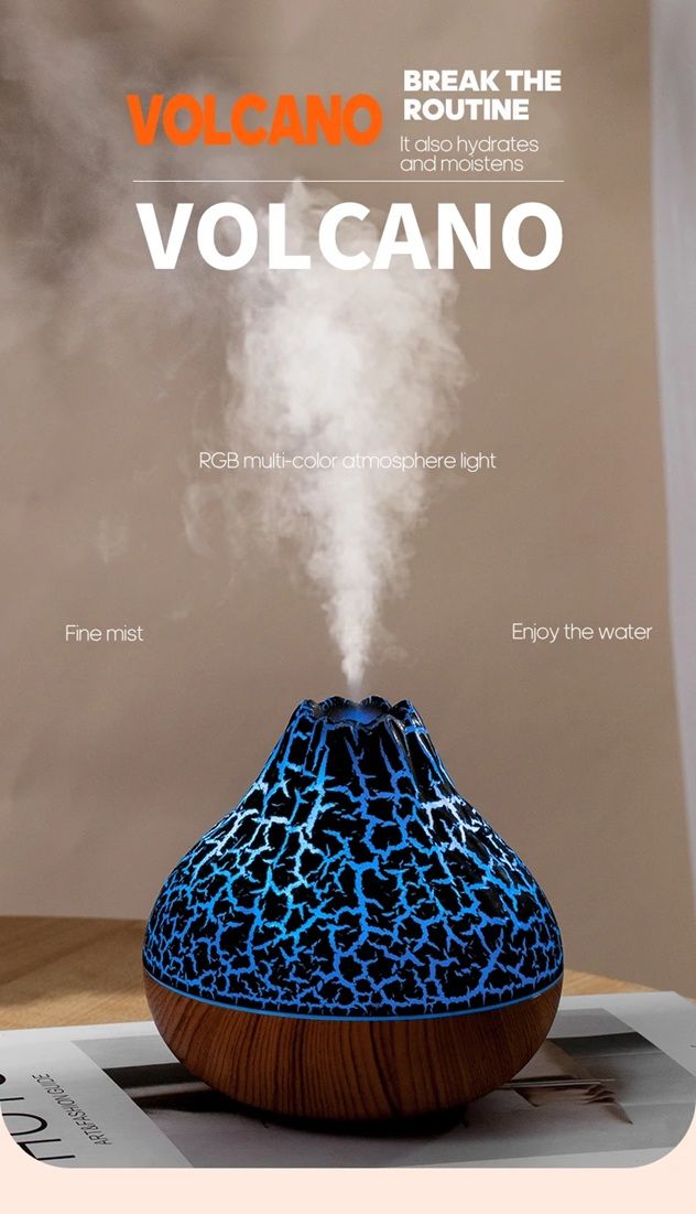 Volcano Mist USB Humidifier With Night Light  Portable Air Moisturizer For Home Office  Travel 1