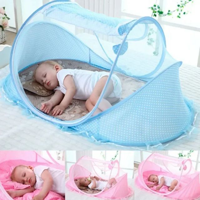 Foldable Baby Travel Bed With Mosquito Net  Portable Infant Sleep Nest For 03 Years 1