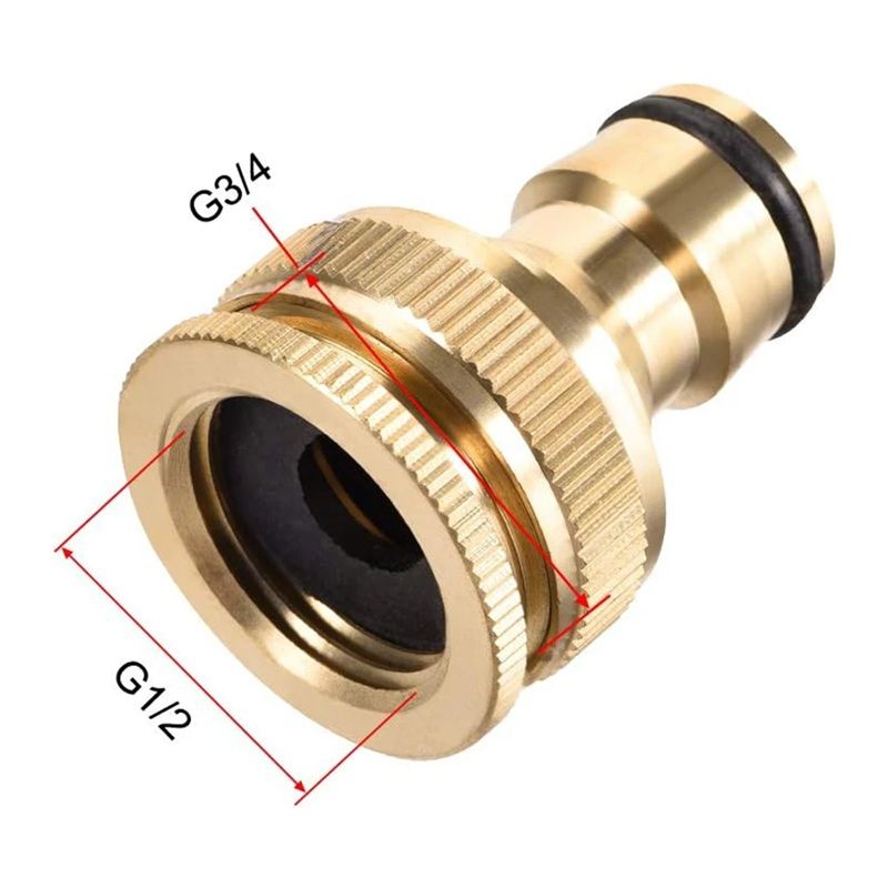 Brass Garden Hose Connector  Quick Connect Adapter For 12in  34in Taps 2
