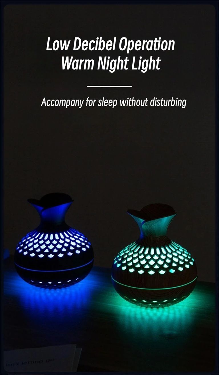 Wood Grain USB Humidifier  300ml Aromatherapy Diffuser For Home Or Office 2
