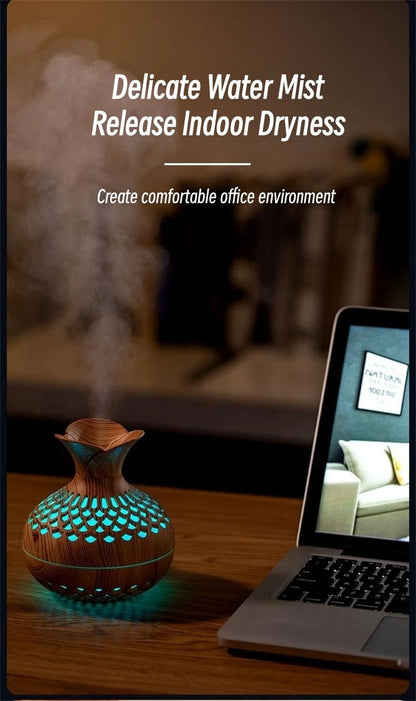 Wood Grain USB Humidifier  300ml Aromatherapy Diffuser For Home Or Office 1