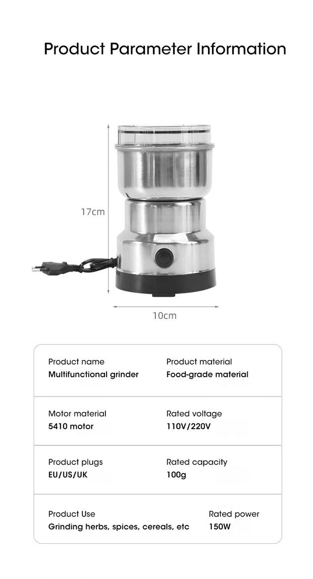 Mini Electric Food Grinder  300ml 4Blade Spice Coffee  Baby Food Mill 7