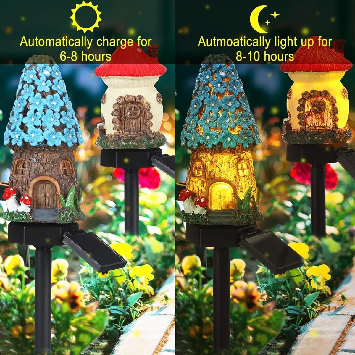 Solar Mushroom Garden Light  Waterproof Resin LED Decor For Outdoor Lawn  Pathways 2