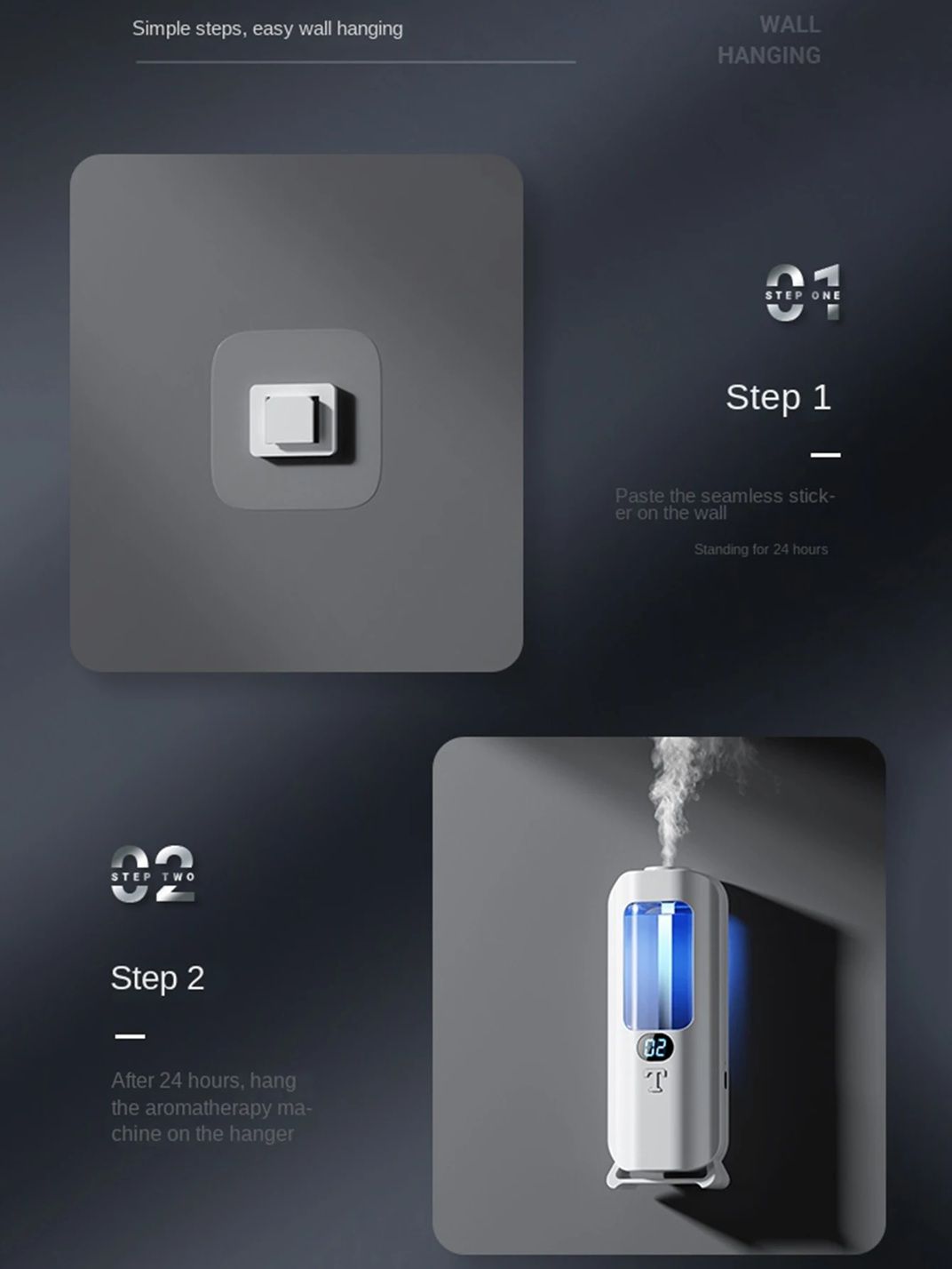 Smart Aromatherapy Diffuser  Humidifier  Digital Display With Color Lights For Home Or Office 5