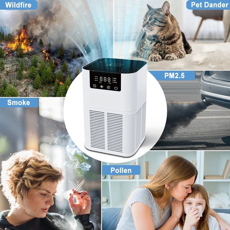 HEPA Air Purifier with Aromatherapy – Smoke Odor Eliminator & Negative Ion Generator for Home