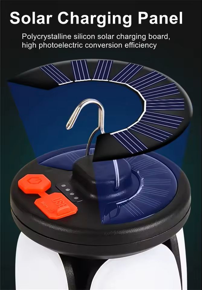 Rechargeable LED Camping Lantern With Foldable Floodlight And 3 Light Modes 6