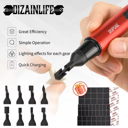 Electric Reciprocating Sander and Dust Brush Set for Model Building and Craft Tools