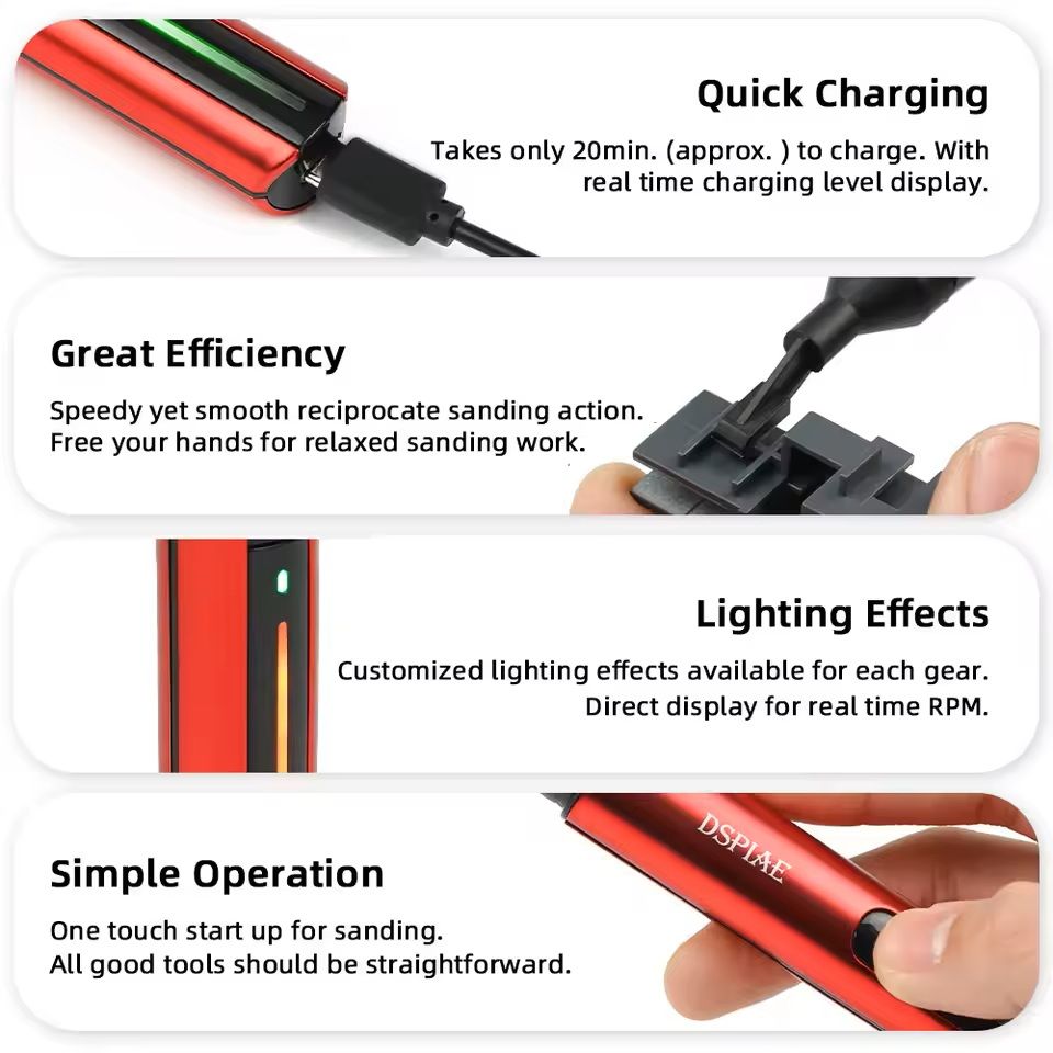 Electric Reciprocating Sander And Dust Brush Set For Model Building And Craft Tools 8