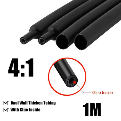 Dual Wall Heat Shrink Tubing with Glue 1M Waterproof Wire Insulation