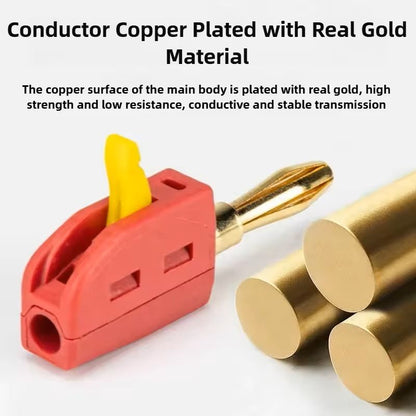 10Pack High Current GoldPlated Banana Plug Connectors For Quick 32A Electrical Testing 1