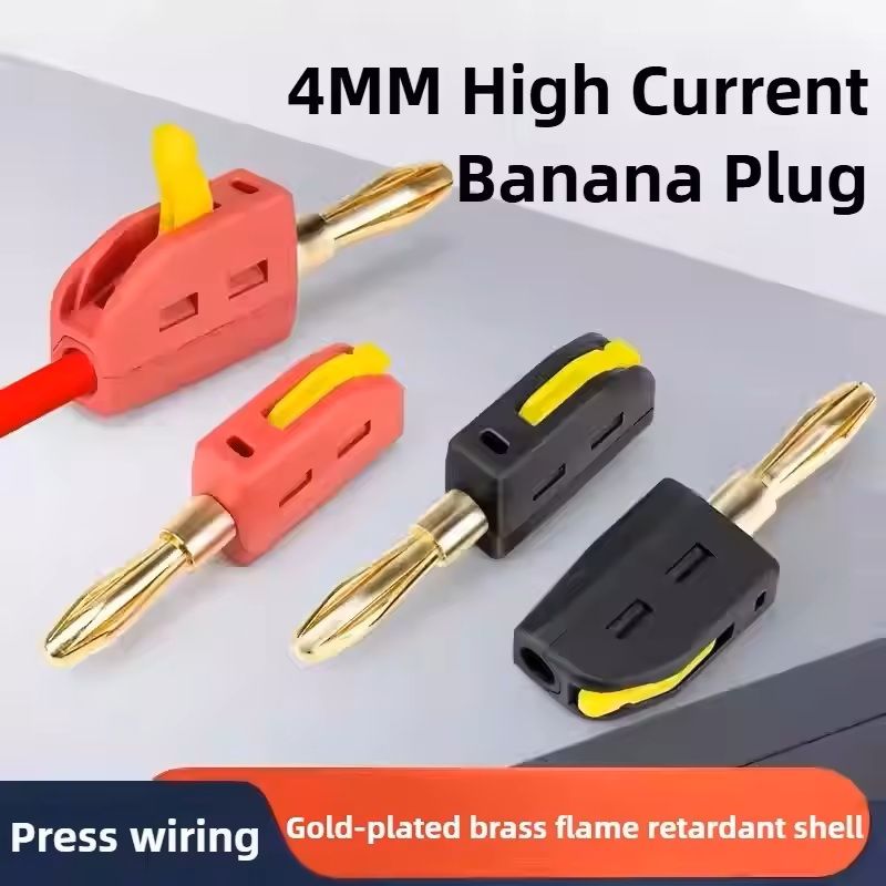 10Pack High Current GoldPlated Banana Plug Connectors For Quick 32A Electrical Testing 7