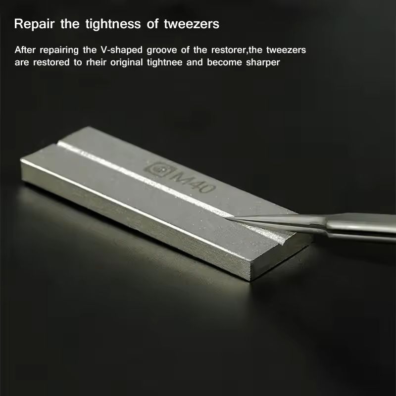 Double-Sided Gold Steel Whetstone for Tweezers, Soldering Tips & Blade Repair