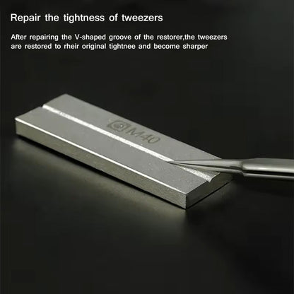 Double-Sided Gold Steel Whetstone for Tweezers, Soldering Tips & Blade Repair