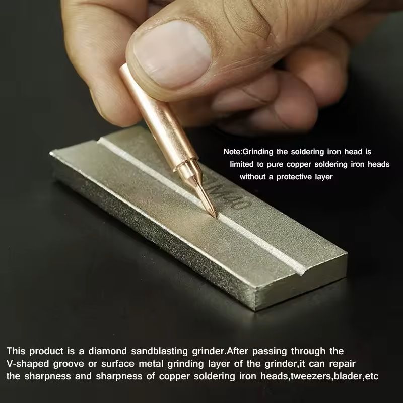 DoubleSided Gold Steel Whetstone For Tweezers Soldering Tips  Blade Repair 1
