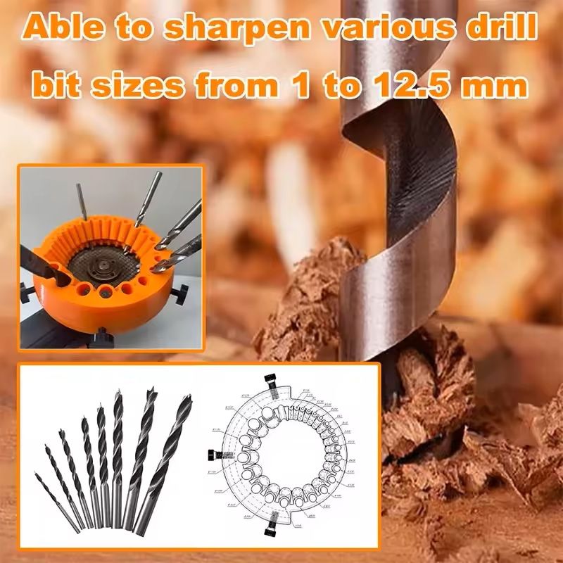 118 Degree Angle Drill Bit Sharpener Attachment For 2 To 13mm Bits Power Tool Compatible 8