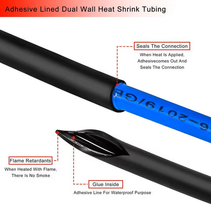 5 Meter Dual Wall Heat Shrink Tubing With Adhesive 4 To 1 Ratio In Multiple Sizes 2