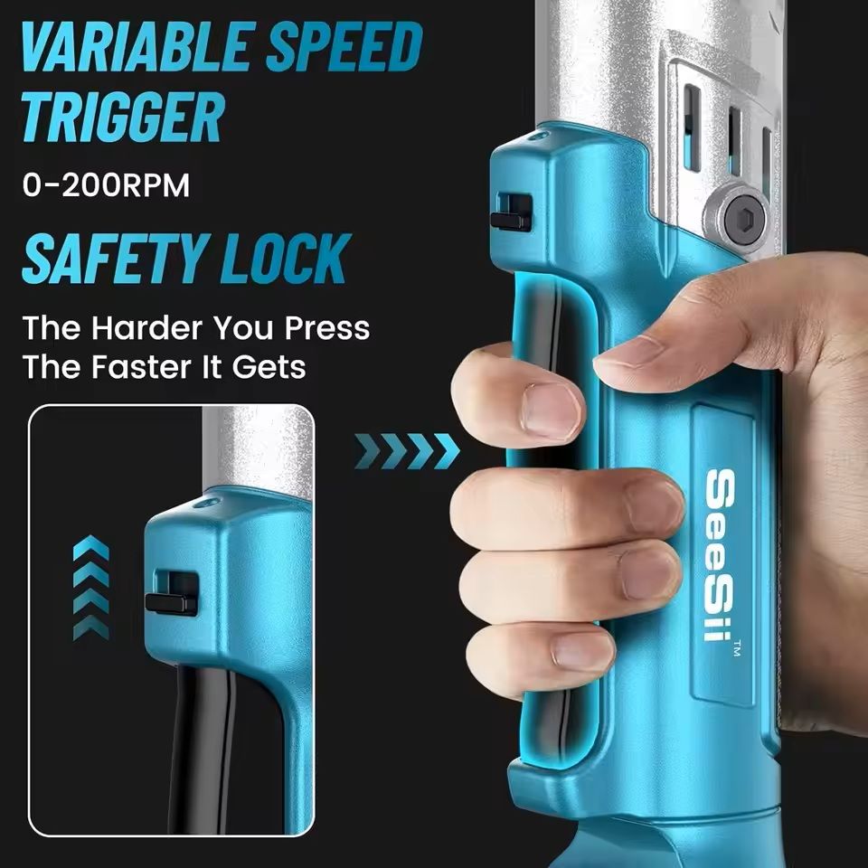 Cordless Power Ratchet Wrench Kit With Two Batteries And Variable Speed For Automotive And DIY Use 2