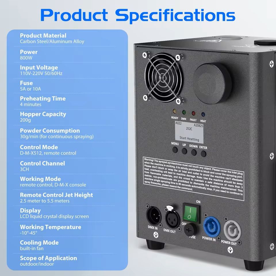 Cold Spark Fireworks Machine With DMX Control For Stage Events And Party Effects 3